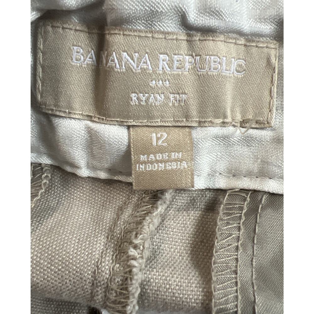 Banana Republic Ryan Fit Shorts Womens 12 Khaki Chino Dressy Stretch - Picture 3 of 4
